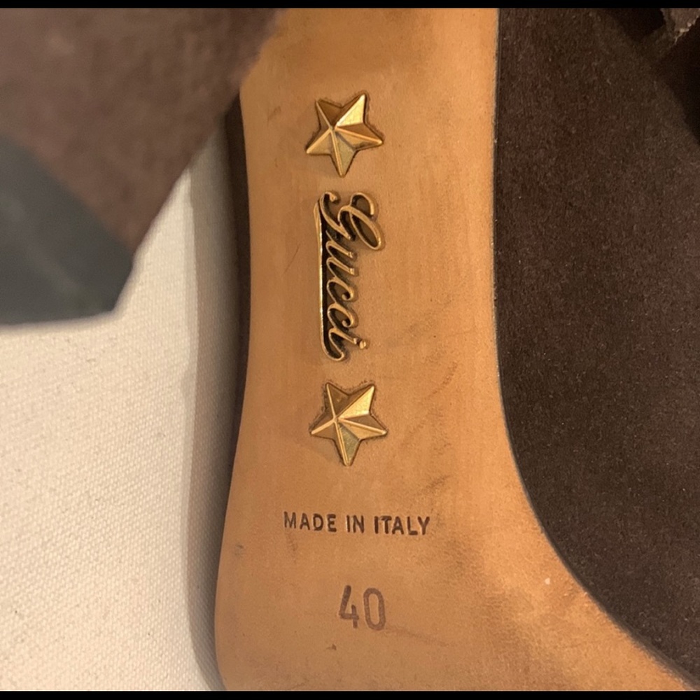Authentic Gucci chocolate fringe bootie - Picture 4 of 10